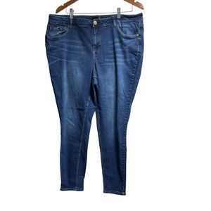 1822 Denim Adrianna Skinny Jeans Women 20W Dark Wash Blue Plus Size Stretch #370